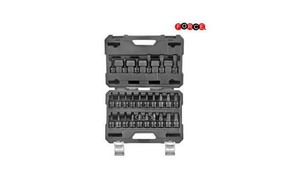Force 1/2" Hex, Torx & Spline Impact Socket Set 26 Piece