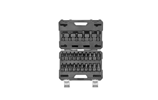 Force 1/2" Hex, Torx & Spline Impact Socket Set 26 Piece, Image 2