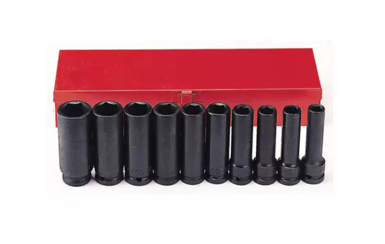 Force 1/2" Impact Socket Set 6-sided long 10 pieces