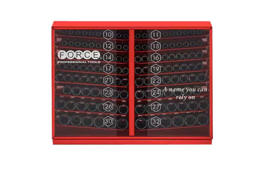 Force 1/2" Impact Socket Set 6-sided long 145 pieces