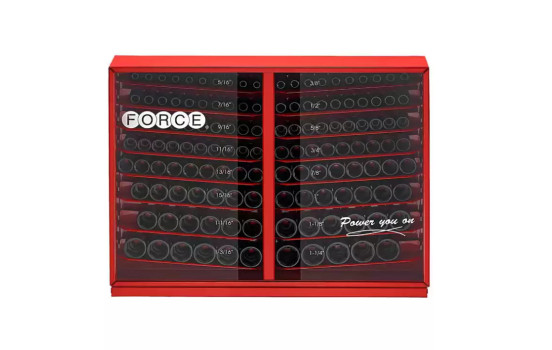 Force 1/2" Impact Socket Set 6-sided long SAE 133-piece