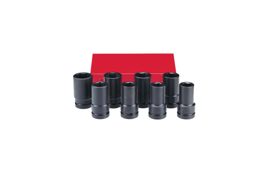 Force 1" Impact socket set long SAE 8-piece