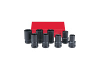 Force 1" Impact Socket Set Square & 6-point Long SAE 8-piece