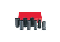 Force 3/4" Impact Socket Set Long Square & Hexagon SAE 8-Piece