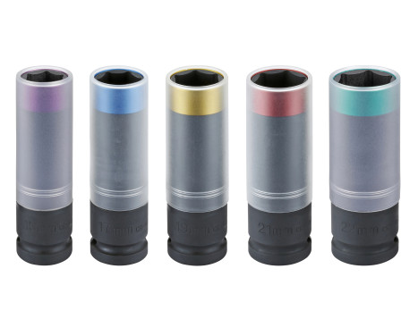 Sonic Power power socket set 1/2" 6-point 5-piece.