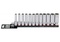 Socket set 1/2 ", 12-side long 12-piece on rail