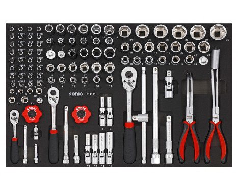 Sonic Bit Socket Set 1/4", 3/8" & 1/2", 111 Piece