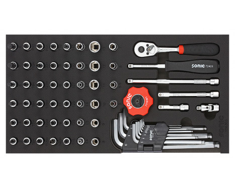 Sonic Socket set 1/4", SFS 1/3 61-piece