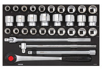 Sonic Socket Set 3/4", Metrish and SAE 32 Piece