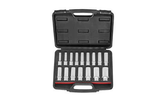 1/2" Socket set long 12-sided 16 pieces