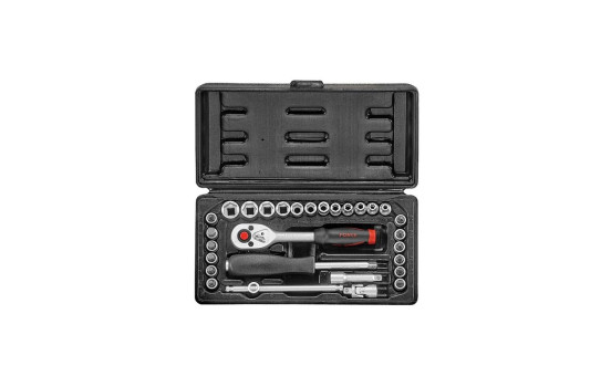 1/4" Socket Set 6-sided 29 pieces, Image 2