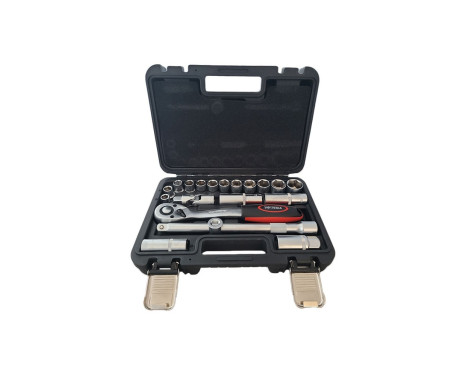 20 Piece 1/2" Socket Wrench Set with Ratchet (Metric) 10/24mm