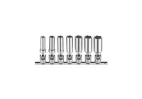 3/8" Knee joint socket set long SAE 7 pieces