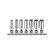 3/8" Knee joint socket set long SAE 7 pieces, Thumbnail 2