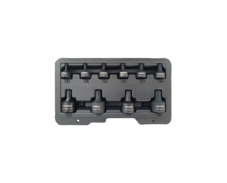 9 Piece Stubby Impact Torx Bit Socket Set T10 to T50 Low Profile, Image 3