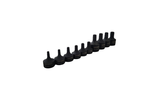 9 Piece Stubby Impact Torx Bit Socket Set T10 to T50 Low Profile, Image 4