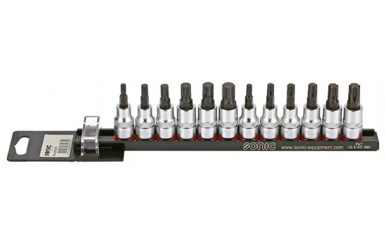 Bitdopset 3/8 ", multi-tooth & Ribe 12-piece on rail