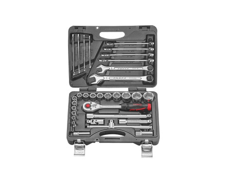 Force 1/2" 6-point socket and spanner combination set SAE 32 pieces