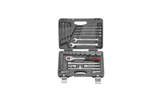 Force 1/2" 6-point socket combination and open-end wrench set 32 pieces