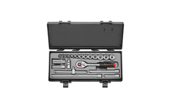 Force 3212 3/8 Socket Set 6-sided SAE 21 pieces