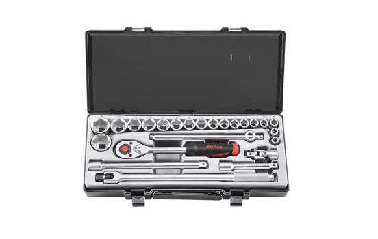 Force Socket Set 1/2" 6-sided SAE 24 pieces
