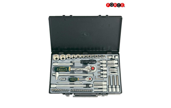Force Socket Set 1/4" & 1/2" 12-point 61-piece