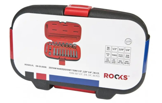 Rooks Torx Socket set 1/2, 3/8, 1/4, 36-piece, Image 2