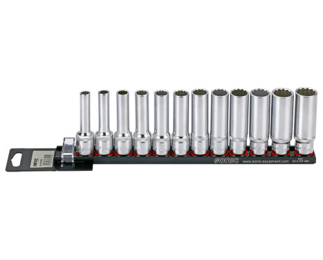 Socket set 1/2 ", 12-side long 12-piece on rail
