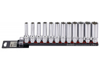 Socket set 1/2 ", long 12 pcs on rail