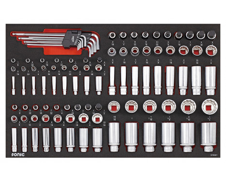 Sonic Socket set 1/4", 3/8" & 1/2", 12-point 100 pcs