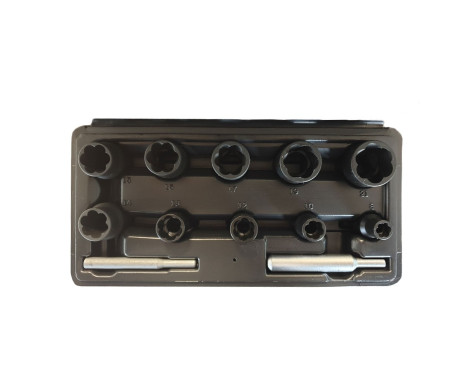 Spiral socket set 1/2", 3/8" 12-piece, Image 2