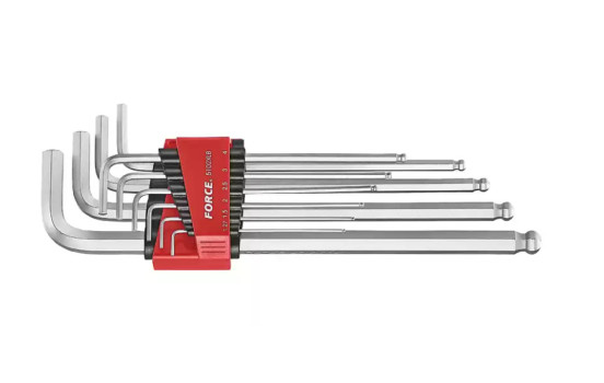 Force right angle ball socket wrench set extra long 10-piece