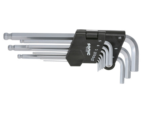 L-key set, long with ball head 10 pcs.