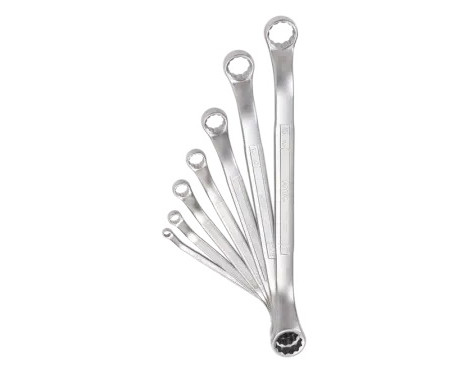 Double ring wrench set 45° (SAE) 7 pieces.