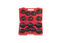 Force cup type oil filter wrench set 15 pieces