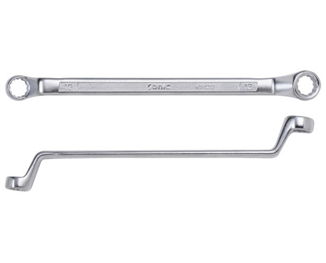 Double ring spanner, deep bent 75° 12x13