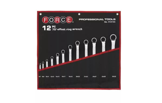Force Ring spanner set 75° bent 12 pieces
