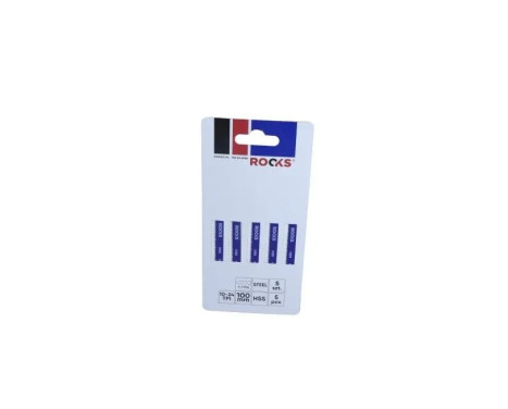 Rooks Jigsaw blade HSS, Type T, Steel, 10-24 Tpi x 100 mm, Kpl 5 pieces