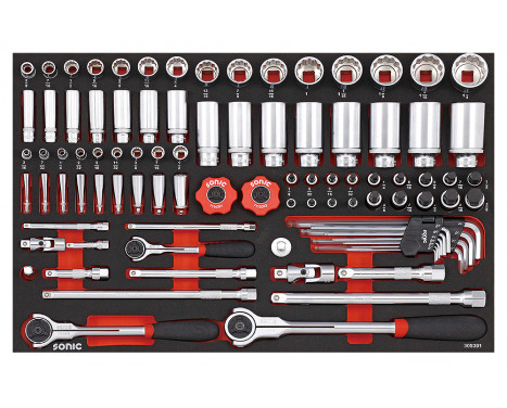 Sonic Socket Set 1/4", 3/8" & 1/2", 12-point 93 pcs