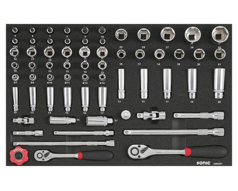 Sonic Socket Set 1/4" & 3/8", 65 Piece