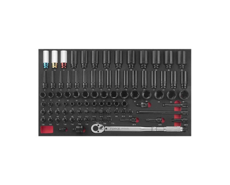 Force 1/2" Socket and Wrench Set 89-piece (EVA)