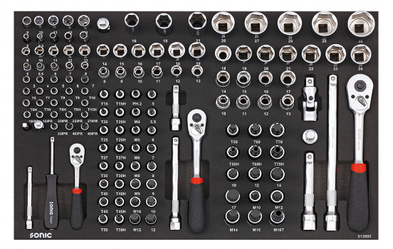 Sonic Bit Socket Set 1/4", 3/8" & 1/2", SFS 139 Piece