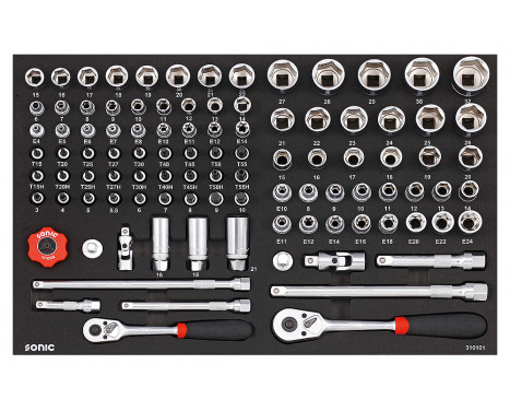 Sonic Socket Set 3/8" & 1/2", 101 Piece