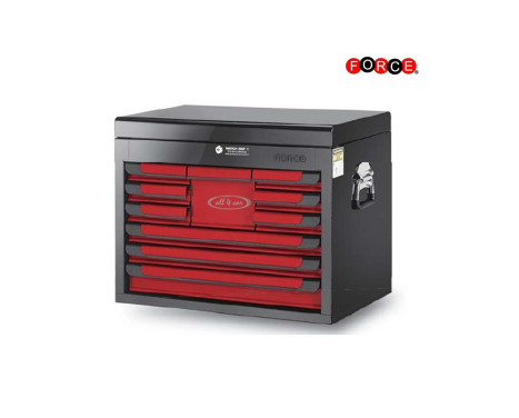 Wall cabinet with 10 drawers Red and Black (gloss lacquer)