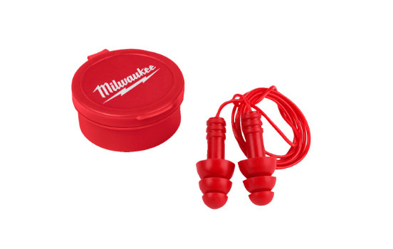 Milwaukee Reusable Earplugs with Cord and Storage Case (3 pcs)
