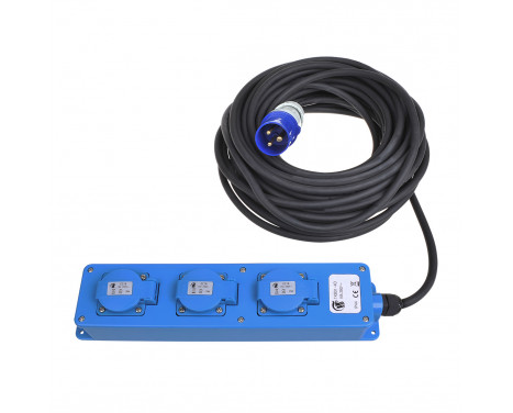 CEE 3-vägs uttag 20M (2xSchuko + 1x2-USB)