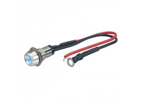 Foliatec Lámpara de control LED cromada - azul hielo Ø = 10 mm - 1 pieza