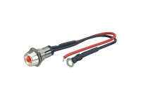 Foliatec Lámpara de control LED cromada - rojo fuego Ø = 10 mm - 1 pieza