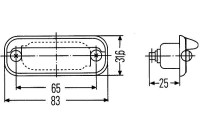 Lámpara de matrícula 2KA 001 378-041 Hella