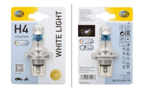 Luz blanca Hella H4, 12V60/55W